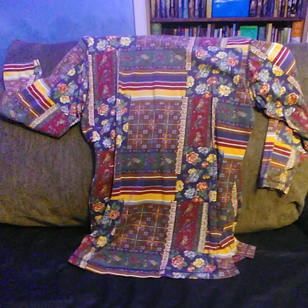 Retro multi print tunic/pullover top - Picture 3 of 4